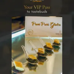 Another look at our Pani Puri Globe, giving you a VIP pass to your tastebuds. Each bite is a burst of flavor, presented with a flair that is perfect for cocktail parties and networking events.