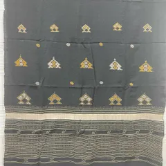 A closer look at the woollen shawl with Kasuti and Negi embroidery. The motifs are inspired by traditional temple architecture and nature.