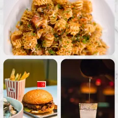 A snapshot of the good life: house-made pasta, a juicy burger, and a perfectly poured cocktail. Our bar and kitchen work in harmony to create the perfect meal.
