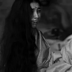 A close-up capturing a moment of intense emotion. Abhinaya is about using your face and body to tell a story without words, making the audience feel what the character feels.