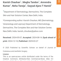 The author details for my published article on advanced FUE systems, co-authored with my team at Dermaclinix. This research was three years in the making.