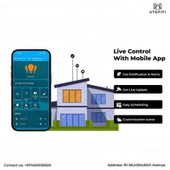 Stay in control of your home, no matter where you are. Our mobile app provides live updates and control over your lights, blinds, and appliances, along with scheduling capabilities and custom scene activation, all from your smartphone.