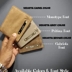 This guide shows the different colors and font styles available for my velveta series wallets. You can mix and match to create the perfect custom look.