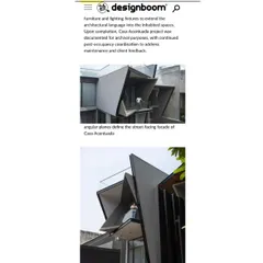 Another screenshot from the Designboom article, showing the angular planes that define the street-facing façade of the home.