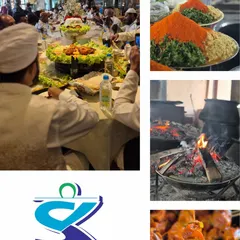 This collage captures the essence of what I do: combining royal venues with authentic firewood biryani and a variety of starters to create an unforgettable celebration.