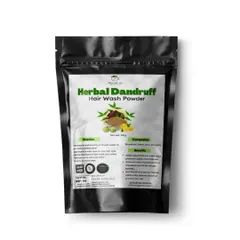 For those who prefer traditional methods, my Herbal Dandruff Hair Wash Powder is a perfect choice. It's a 100% natural mix of herbs like amla, shikakai, and neem to eliminate dandruff and prevent hair loss.