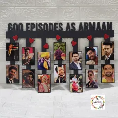 We love celebrating milestones. This custom photo frame was designed to commemorate 600 episodes for actor Rohit Purohit as Armaan. The design features 13 distinct photo tiles, creating a unique piece of memorabilia for the actor.