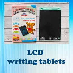 LCD writing tablets are one of my most popular items. They are perfect for doodling, learning, and playing games without any mess. This is a single tablet and its packaging.