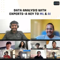 A group photo from our data visualization workshop, featuring experts from IIT. This session focused on data analysis as a key skill for machine learning and AI, bringing real-world insights to our students.