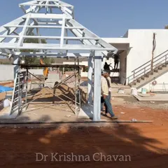 Another view of the gazebo structure during the construction phase.