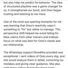 This review highlights the power of my WhatsApp support. I provide detailed analysis of your training videos and clear guidance, ensuring you have the support you need every step of the way.