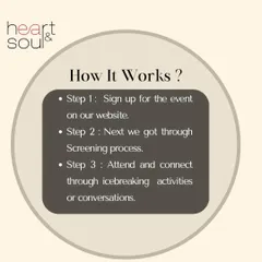 The process is straightforward. It starts with signing up, followed by a brief screening process to ensure a curated group, and then you attend and connect.