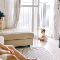 A quiet, candid moment between father and son at home. These are the Pinterest-worthy images that happen when you just relax and be yourselves.