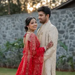 It's the quiet moments that often speak the loudest. We gently guided Tarun and Shivani into this tender pose, letting the soft light and their natural connection create a truly regal and timeless portrait.