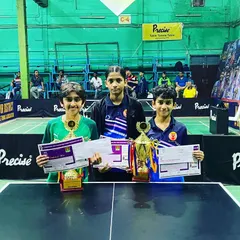 A clean sweep in the Under-11 Boys category at the 2nd State Tournament in Nagpur. Champion Aayan Athar and runner-up Aakarshan Yadav with their trophies, alongside quarterfinalist Annisha Patra.