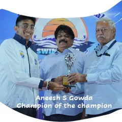 Aneesh S. Gowda, crowned Individual Champion at the 77th Senior National Aquatic Championships.