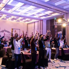 An interactive session during the Microsoft event in Mumbai. Getting the audience involved is key to a successful conference.