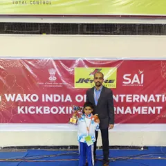 A proud moment with our young champion, Azai Singh Sethi, after he clinched the Gold Medal at the 4th India Open Kickboxing Tournament. We nurture talent from a young age to build future legends.