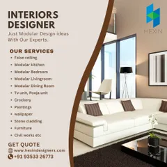 Our services cover all aspects of interior design. We handle everything from false ceilings, modular furniture, and pooja units to wallpapers, stone cladding, and even civil works for a complete turnkey solution.