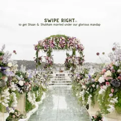 A pathway to forever. This mirrored aisle, lined with lush pastel and purple florals, leads to a stunning floral mandap overlooking the water, designed to make the bride's walk feel like she is floating on air.