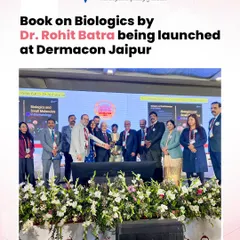 A proud moment at Dermacon Jaipur with the launch of my book on Biologics in Dermatology. This work represents a significant milestone in sharing knowledge about innovative treatments in our field.