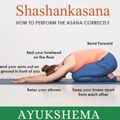 This graphic breaks down how to correctly perform Shashankasana (Hare Pose). It is a calming forward bend that helps relieve stress and fatigue while gently stretching the back, and I often include it in my therapeutic sequences.