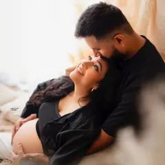 A sweet, intimate moment between the couple. The way she looks up at him is just everything.