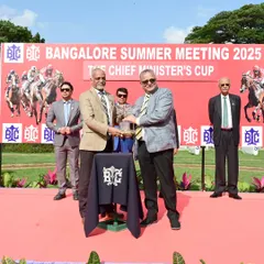 The Chief Minister's Cup presentation. The naming of cups after high offices provides a unique and prestigious sponsorship opportunity, linking your brand with the state's leadership.