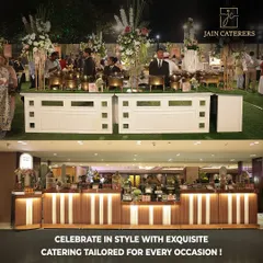A look at two of our distinct buffet styles. Whether it's a lush outdoor wedding on green lawns or a chic indoor banquet, we tailor the setup to match the vibe of your celebration perfectly.