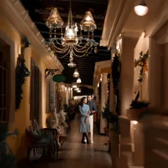 The right location can transport you. This elegant, warmly lit corridor gave Atul and Rachita's pre-wedding shoot a timeless, almost European feel. I love using architectural details and ambient light to create a mood of sophisticated romance.