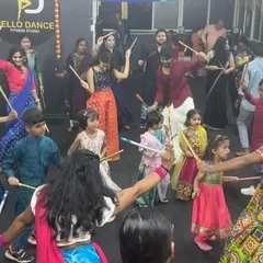 The energy at our Dandiya night is electric! Here you can see our students, both kids and adults, celebrating Navratri together with traditional dance and colorful attire. It's one of the many festive events we host for our studio family.
