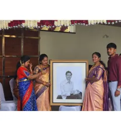 The emotional moment of unveiling a memorial portrait. Art has a unique power to evoke memories and emotions, and I am humbled to be a part of that.