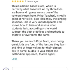 A detailed review from a parent of three of our students. He highlights our methodical approach and how his kids enjoy the sessions, which is exactly what we aim for.