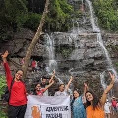 Our happy group at a waterfall in Chikmagalur. There's nothing like the refreshing spray of a natural waterfall to make you feel alive.