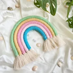 I just can't get over these soft pastel colors. This macrame rainbow wall hanging uses a gentle color palette that is perfect for creating a calm and soothing atmosphere in a nursery.