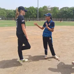 Building bridges through sport. Another candid moment of our player interacting with an opponent from the New Zealand team. This kind of cultural exchange and sportsmanship is something we deeply encourage.
