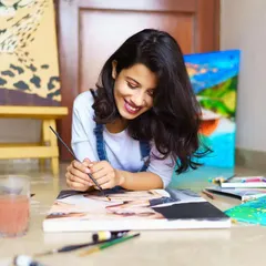 This is me in my element, completely lost in the process. For me, art is all about the joy of creating, not just the final piece.