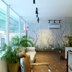 Bright, airy, and full of life. Our salon interior features large windows and plenty of plants, creating a refreshing and calming environment for your treatments.