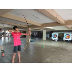 A young student in his shooting stance. We teach a repeatable sequence that builds muscle memory and confidence.