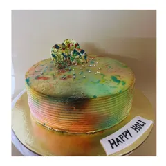 Adding a splash of color to celebrations with my vibrant Holi-themed cakes. These are always fun to make, using a watercolor effect with buttercream to capture the spirit of the festival.