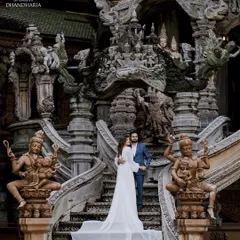 This grand and majestic pre-wedding portrait, taken at the Sanctuary of Truth in Thailand, earned us a Wedisson Award. It showcases our ability to create powerful, awe-inspiring images that stand out on a global stage.
