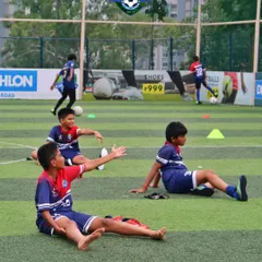 Happy moments like these are what it's all about. The joy and camaraderie during training sessions are just as important as the drills.