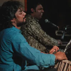 Lost in the rhythm. This is a moment from a ghazal night with the wonderful singer Shri Sanam Khan. For me, accompanying an artist is a conversation, a give and take of energy that makes the performance special.