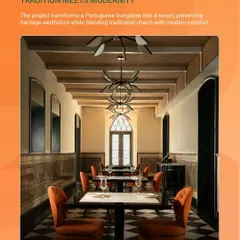 This dining space at the Taj Yellow House shows how tradition meets modernity. I preserved the heritage aesthetics of the Portuguese bungalow while introducing contemporary comforts and bespoke lighting for a unique resort experience.