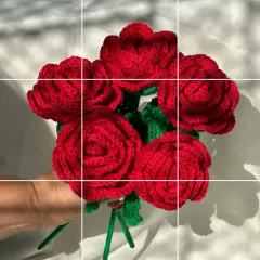There's nothing more classic than a bouquet of red roses. I crochet each petal to create a full, blooming look that captures the romance of real roses but lasts a lifetime.