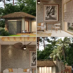 A glimpse into the Dev Villas at Kanha, where we merged luxury with nature. This project showcases our approach to sustainable design, using local materials and creating a seamless flow between the rustic stone-clad interiors and the lush forest exterior.