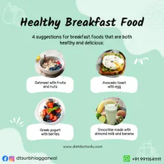 Starting your day right is essential. I suggest healthy and delicious breakfast options like oatmeal with fruits, avocado toast with egg, or a smoothie to provide sustained energy.