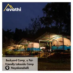 Your escape from the city doesn't mean leaving your pet behind. I offer unique stays like this pet-friendly lakeside camp in Nayakanahalli, where you and your companion can enjoy the peace of nature under the stars, just a short drive from Bangalore.