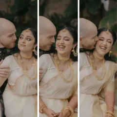 A triptych of candid moments showing the pure, unscripted joy between Pavitra and Myles. These photos capture the laughter and affection that are the true heart of any wedding.