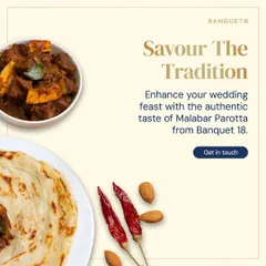 Savor the tradition of Kerala with our authentic Malabar Parotta. Its flaky, layered texture is the perfect accompaniment to a variety of rich curries, adding a touch of the Malabar coast to your celebration.